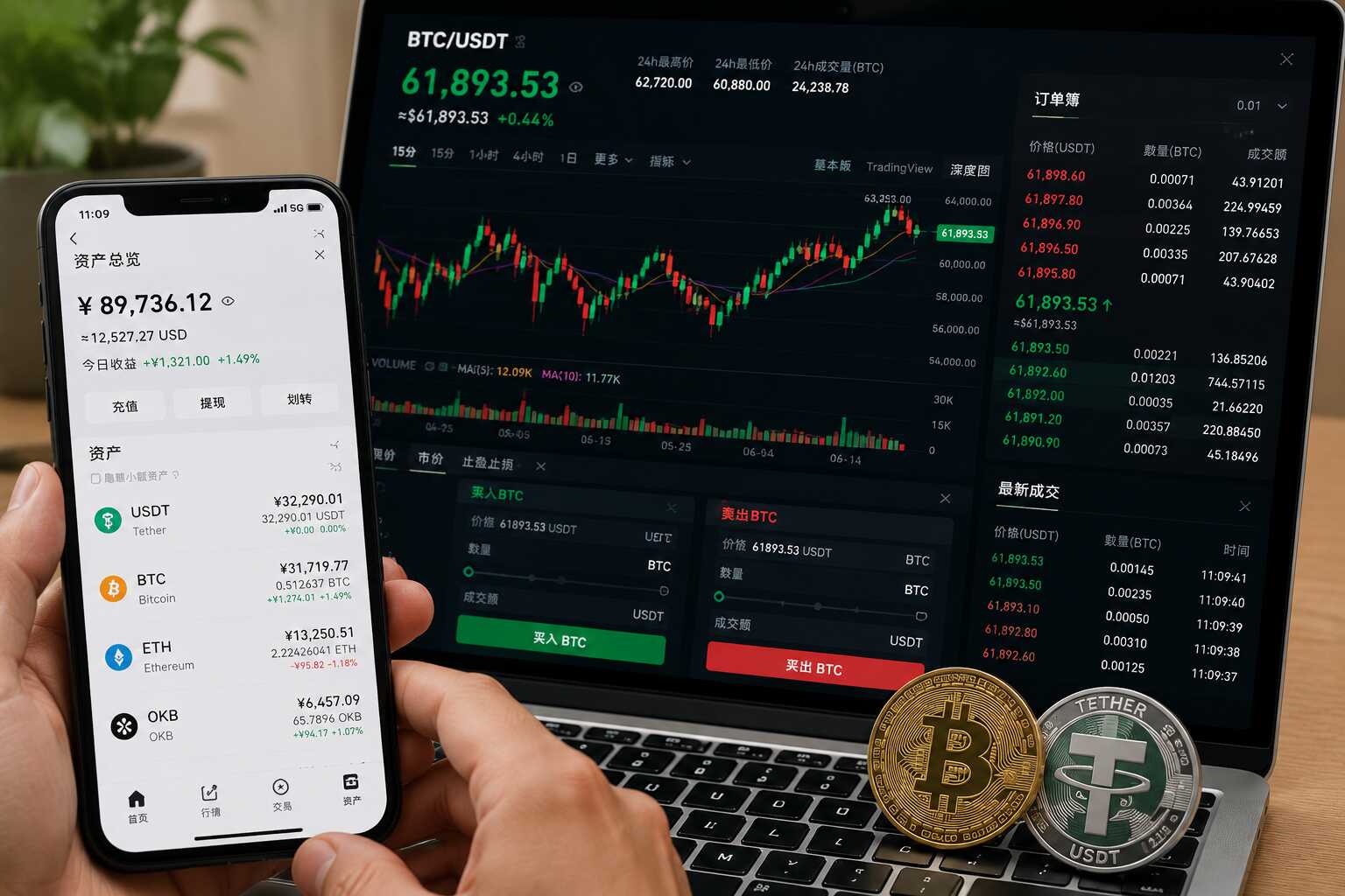 数字资产入门操作、BTC行情分析、USDT资产管理与交易流程展示 数字资产入门操作、BTC行情分析、USDT资产管理与交易流程展示